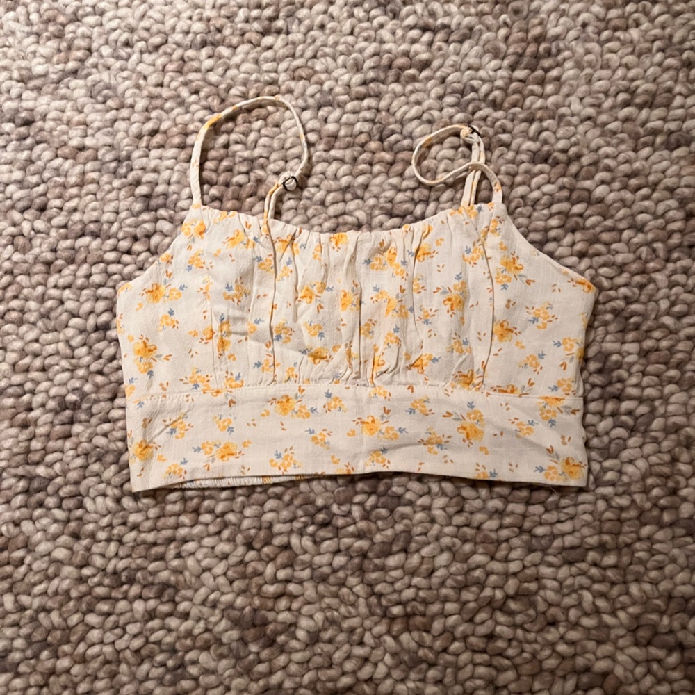 Aeropostale Yellow Floral Top